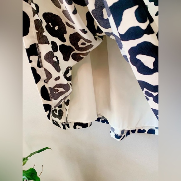 Talbots Black and White Leopard Print Midi Skirt - Picture 4 of 7